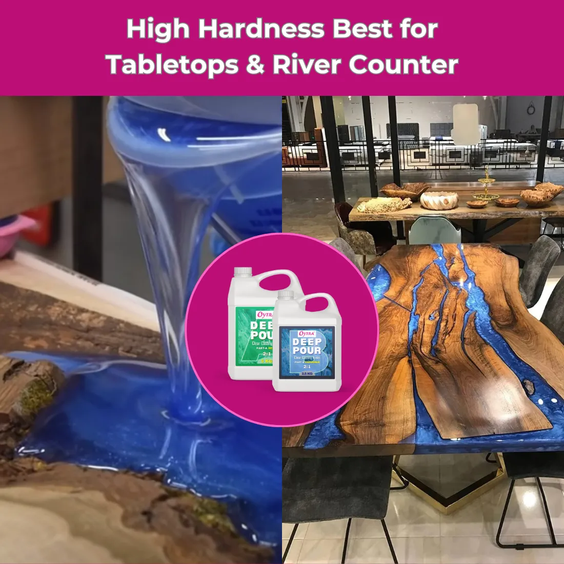 15 Kgs Resin Deep Pour Liquid Hardener Tabletop 2:1