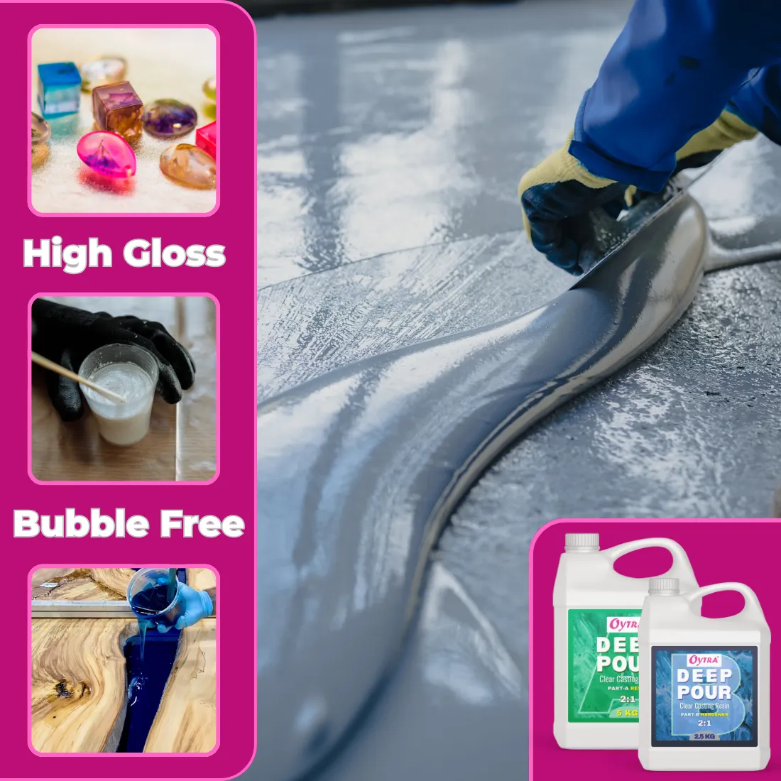 15 Kgs Resin Deep Pour Liquid Hardener Tabletop 2:1