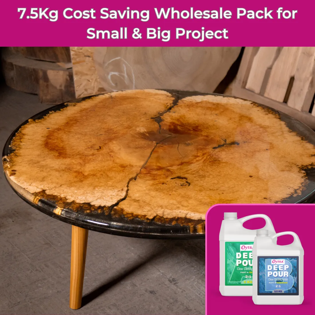7.5 Kgs Resin Tabletop Deep Pour Casting 2:1