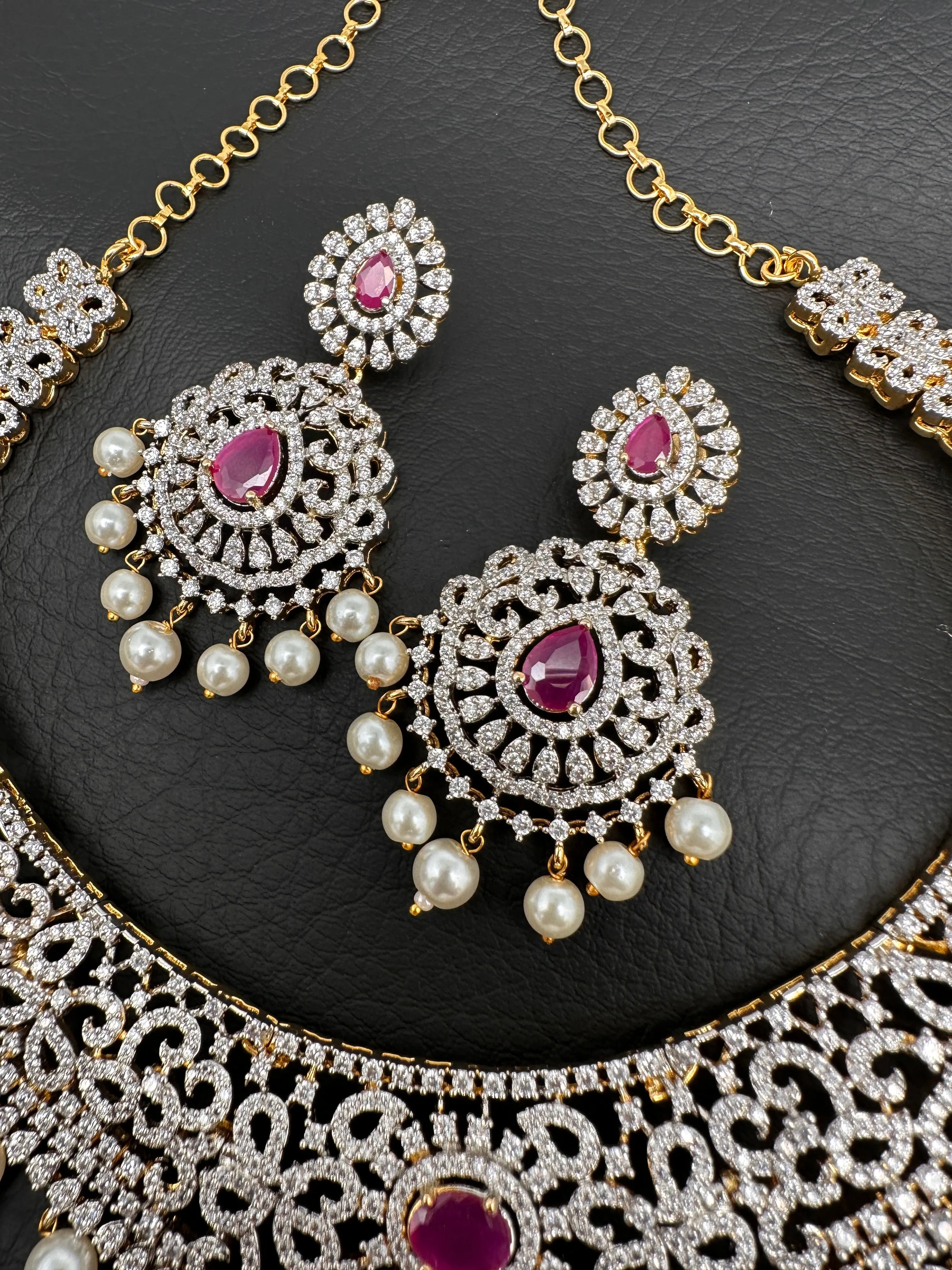 AD Ruby Neckline Short Necklace