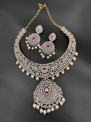 AD Ruby Neckline Short Necklace