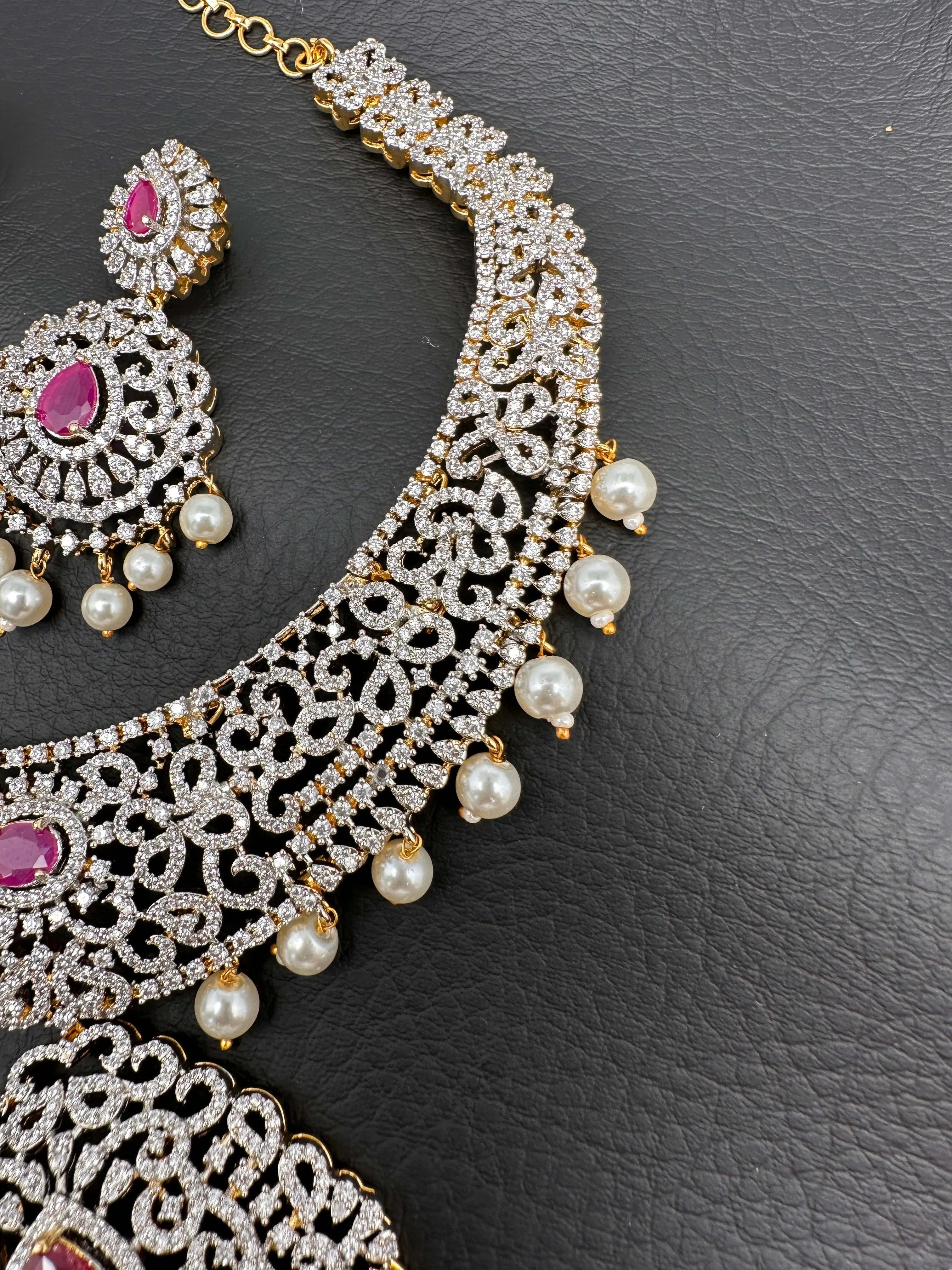 AD Ruby Neckline Short Necklace