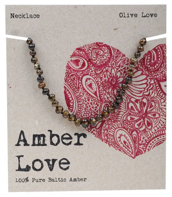 Amber Love Children's Necklace 100% Baltic Amber Olive 33cm