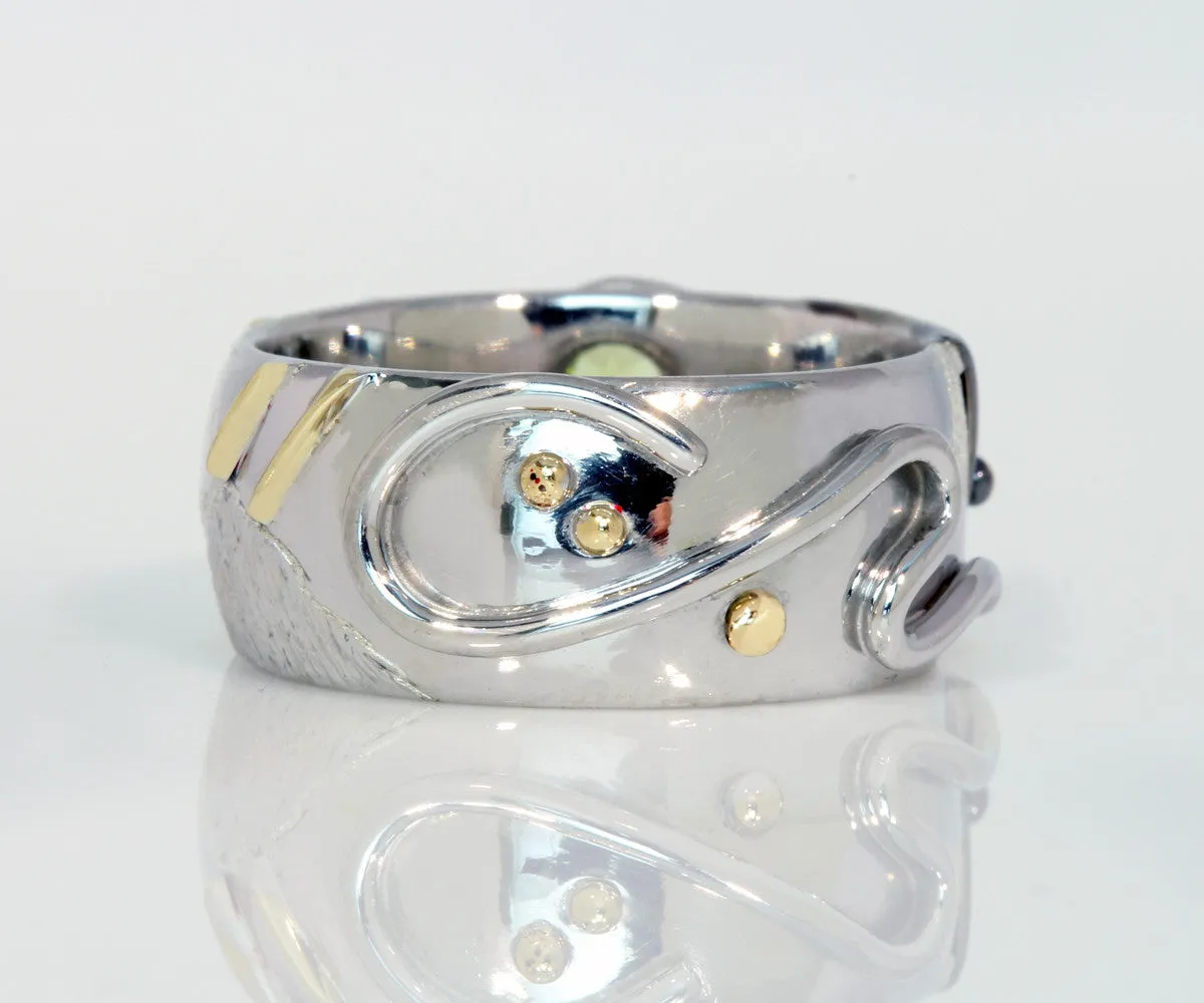 Artistic Peridot Wide Ring