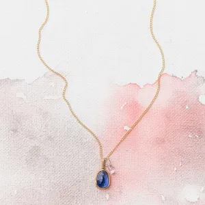 Blue Kyanite Necklace in 14k gold