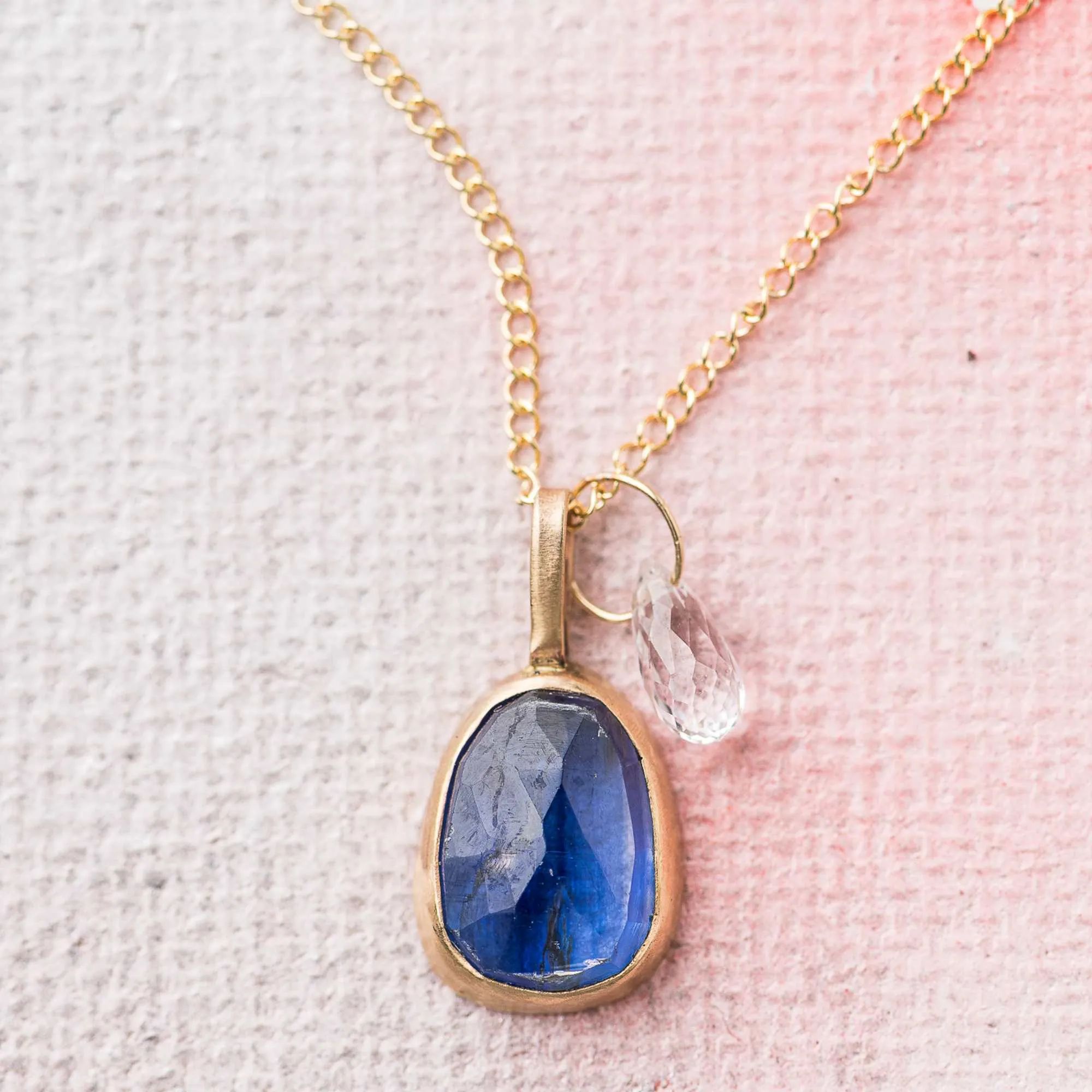 Blue Kyanite Necklace in 14k gold