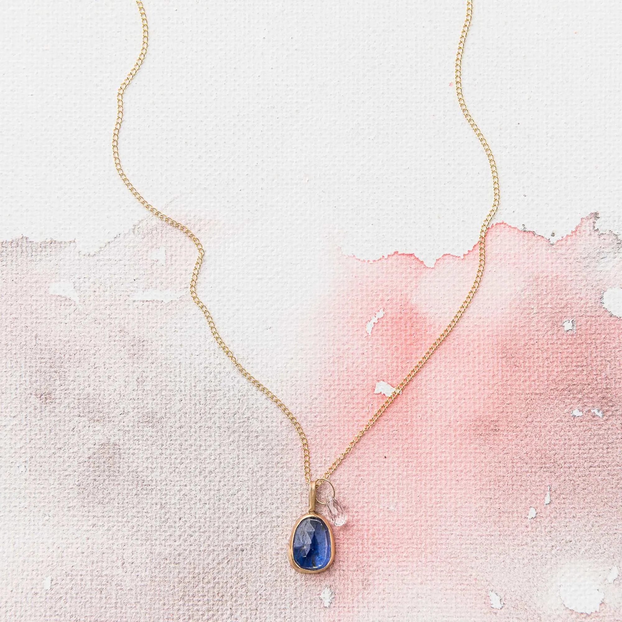 Blue Kyanite Necklace in 14k gold