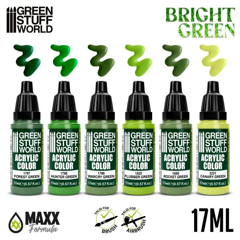 Bright Green Maxx Formula Acrylic Paint Set