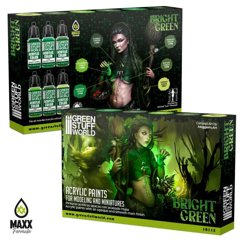 Bright Green Maxx Formula Acrylic Paint Set