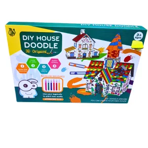 DIY House Doodle 3D Origami Kit – Creative Coloring & Building Set for Kids (Ages 3 ) | Arts & Crafts Toy