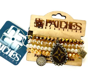 Goldie Locks Stacked Bracelet set- Antique Teardrop