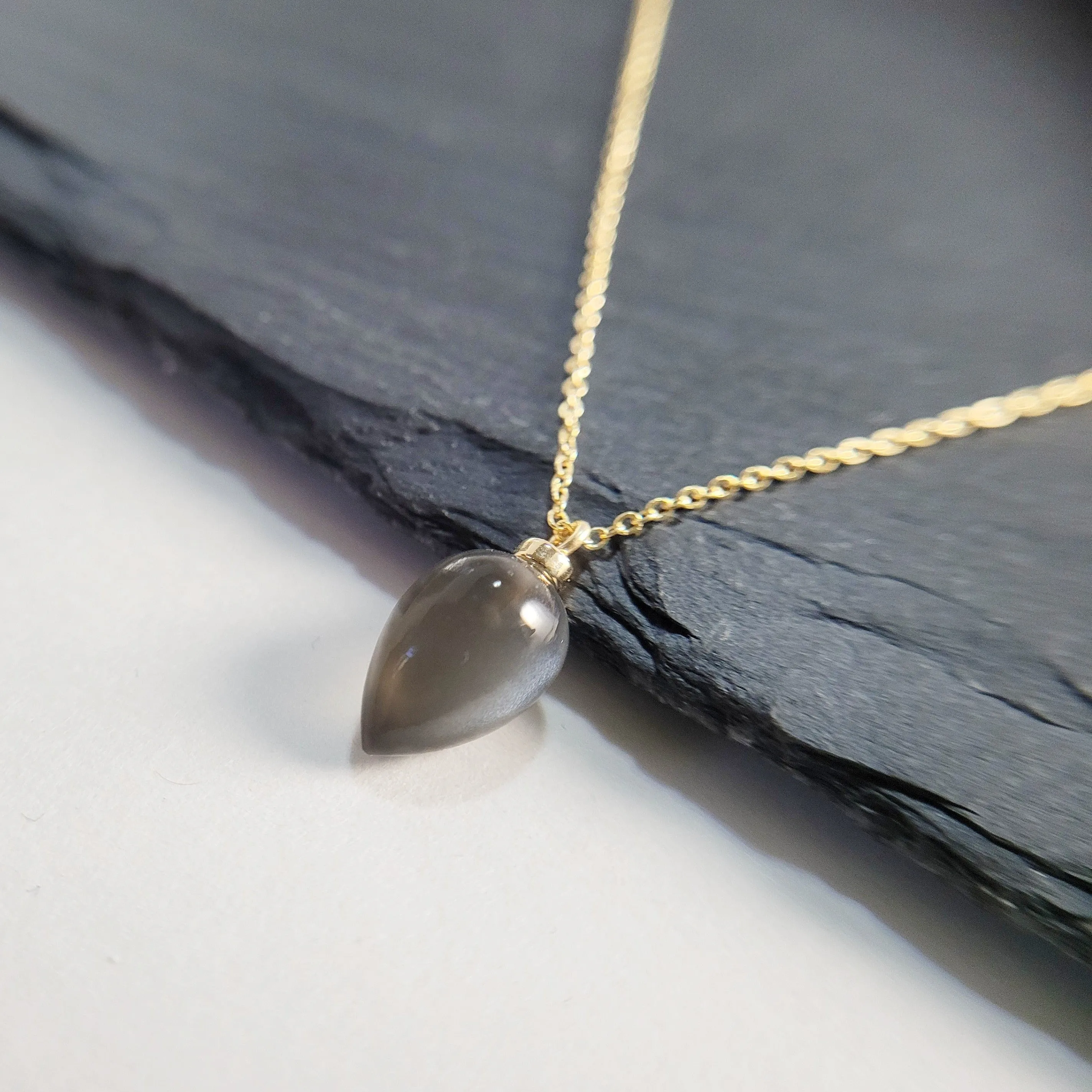 Gray Moonstone Pendant Necklace