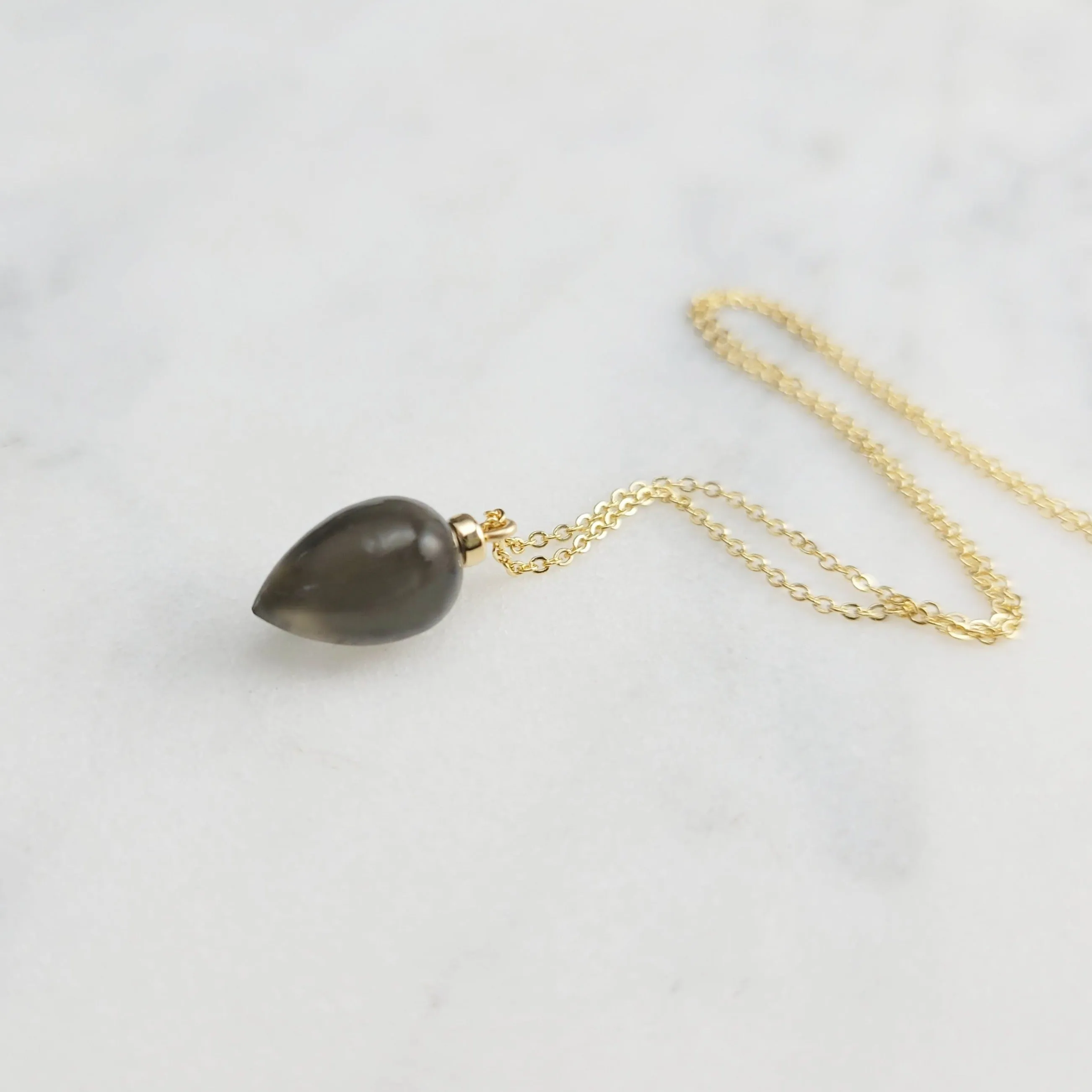 Gray Moonstone Pendant Necklace