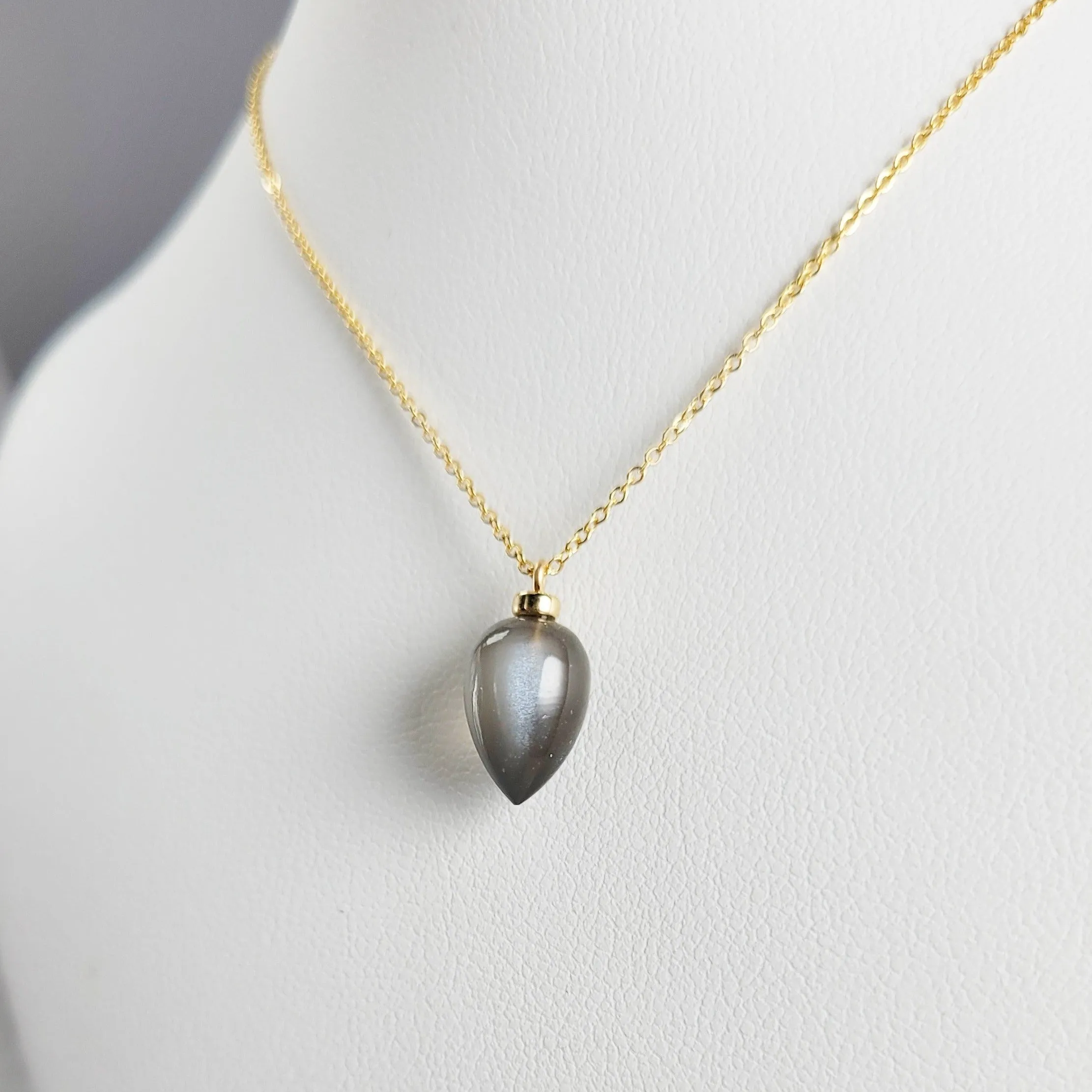 Gray Moonstone Pendant Necklace