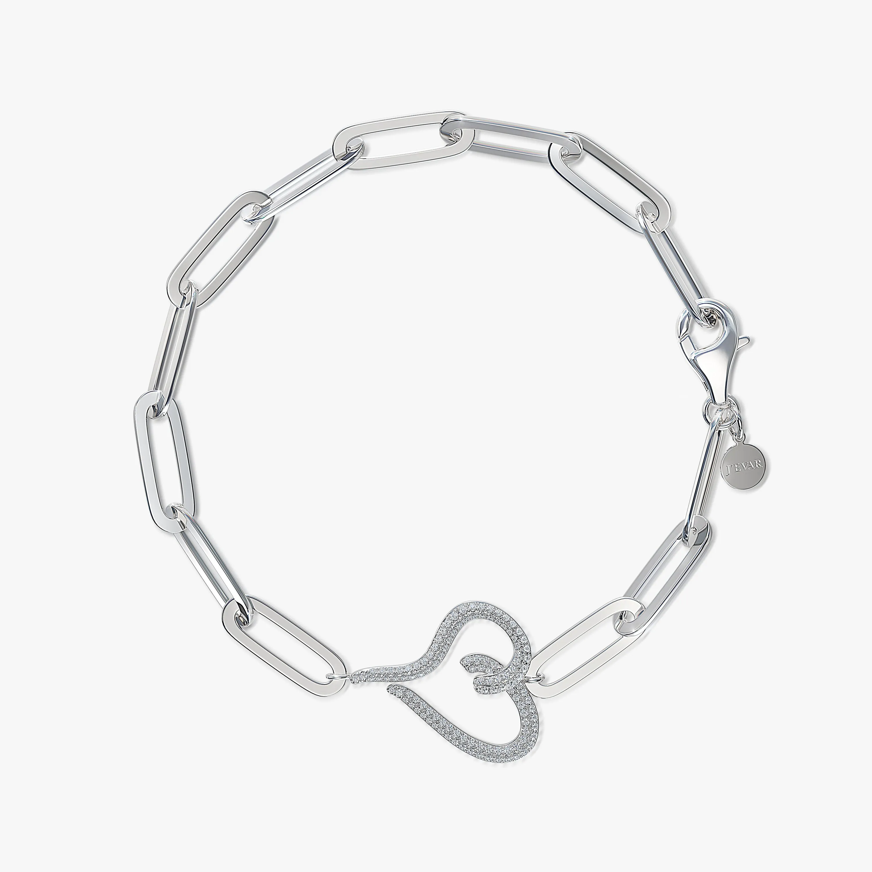 Heart Pave Diamond Bracelet