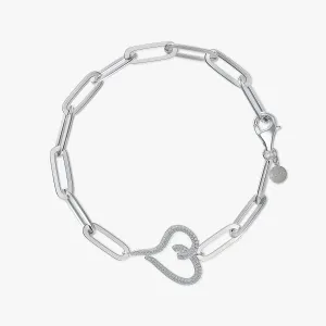 Heart Pave Diamond Bracelet