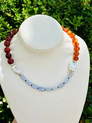 Knotty Bling Amber Necklace