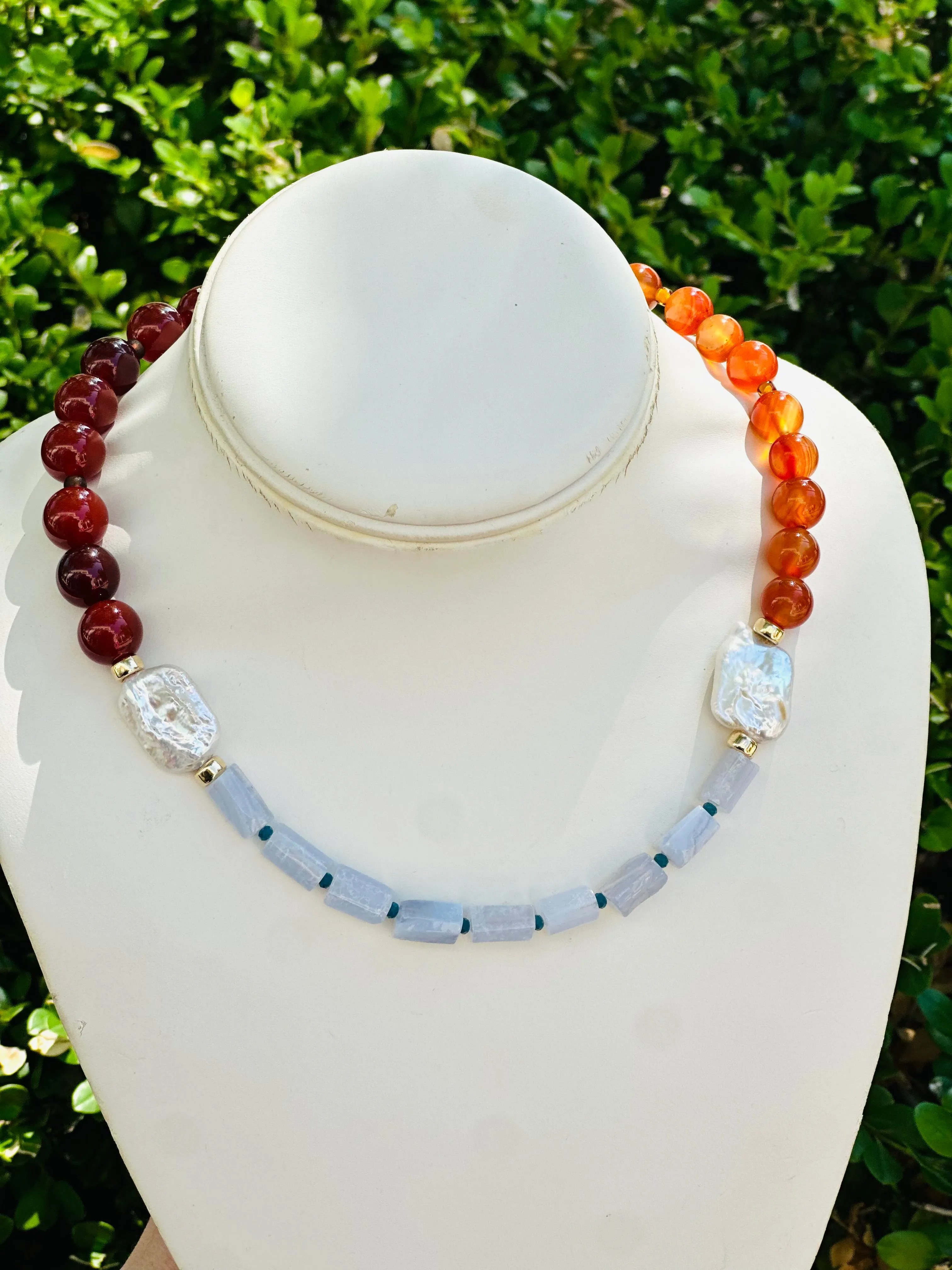 Knotty Bling Amber Necklace