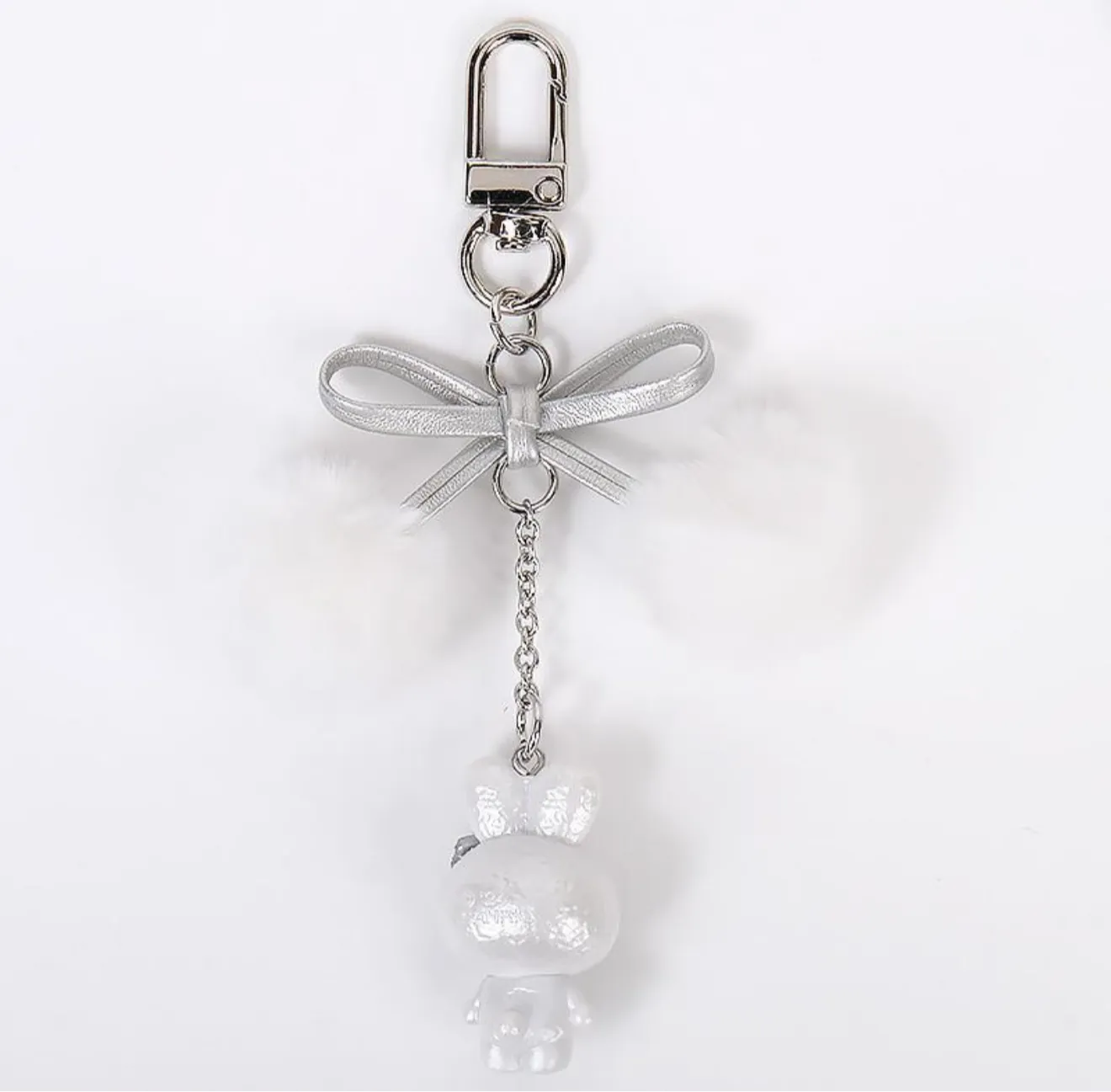 Kuromi Keychain Fluffy Snow Rabbit Sanrio Japan