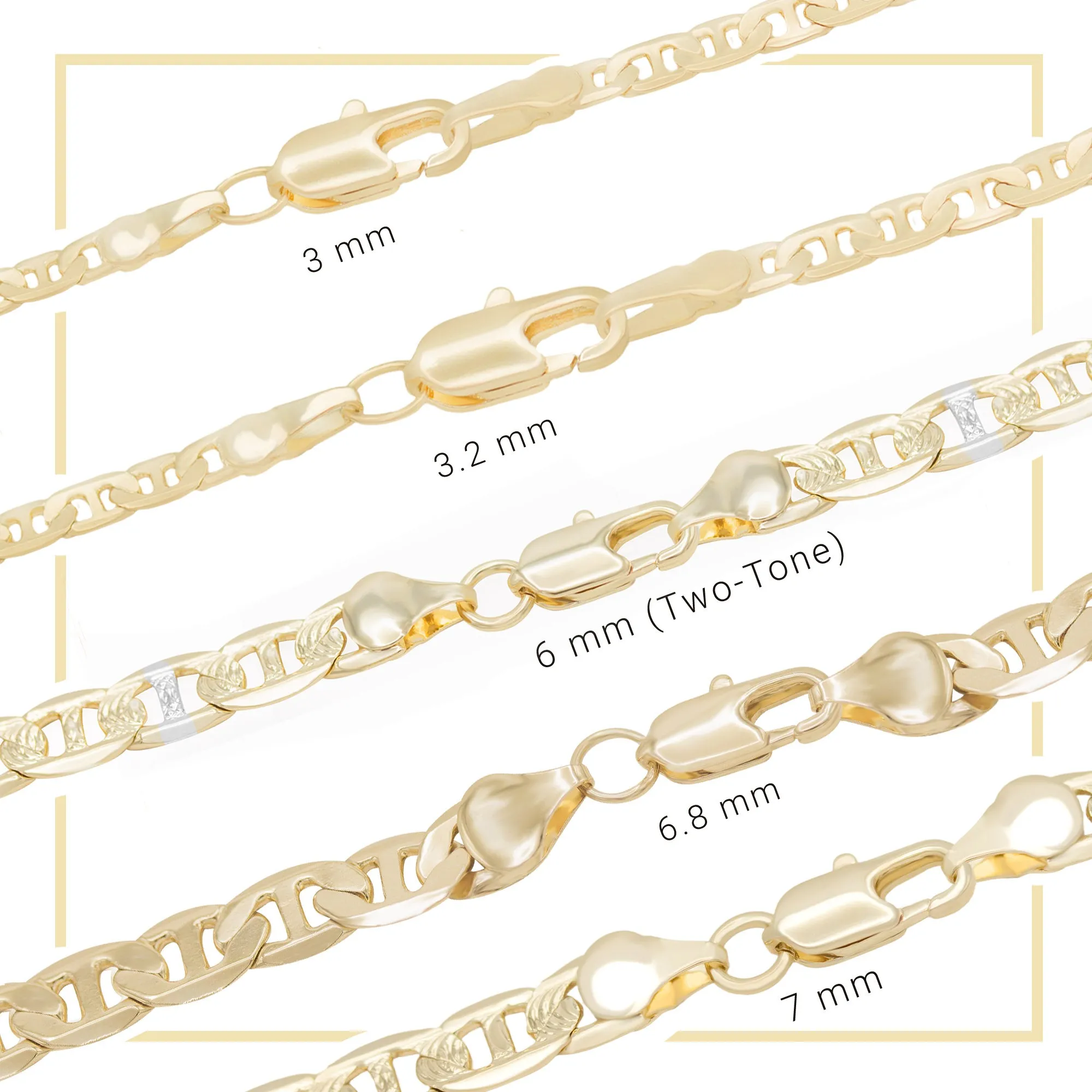 Mariner Chain Anklet 14K Gold Filled 6.8 mm Jewelry Women 9.5"