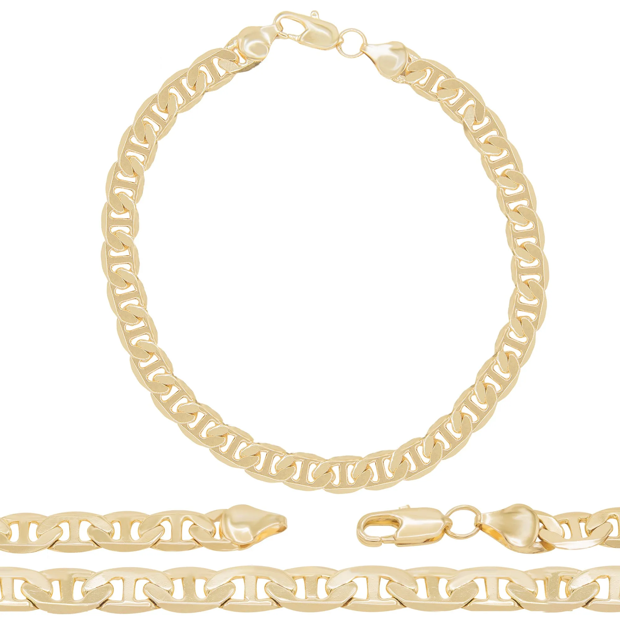 Mariner Chain Anklet 14K Gold Filled 6.8 mm Jewelry Women 9.5"