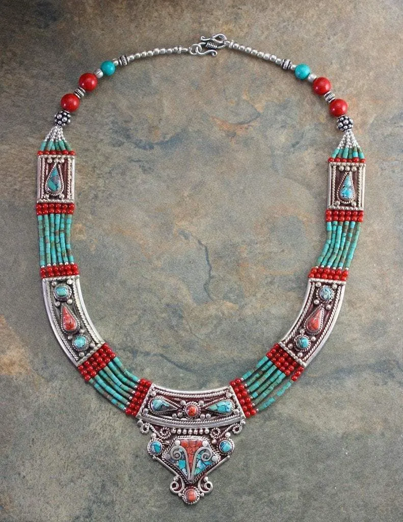 One of a Kind Turquoise and Coral