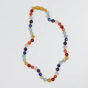 Party Kids Necklace in Rainbow Gemstones by Nirrimis