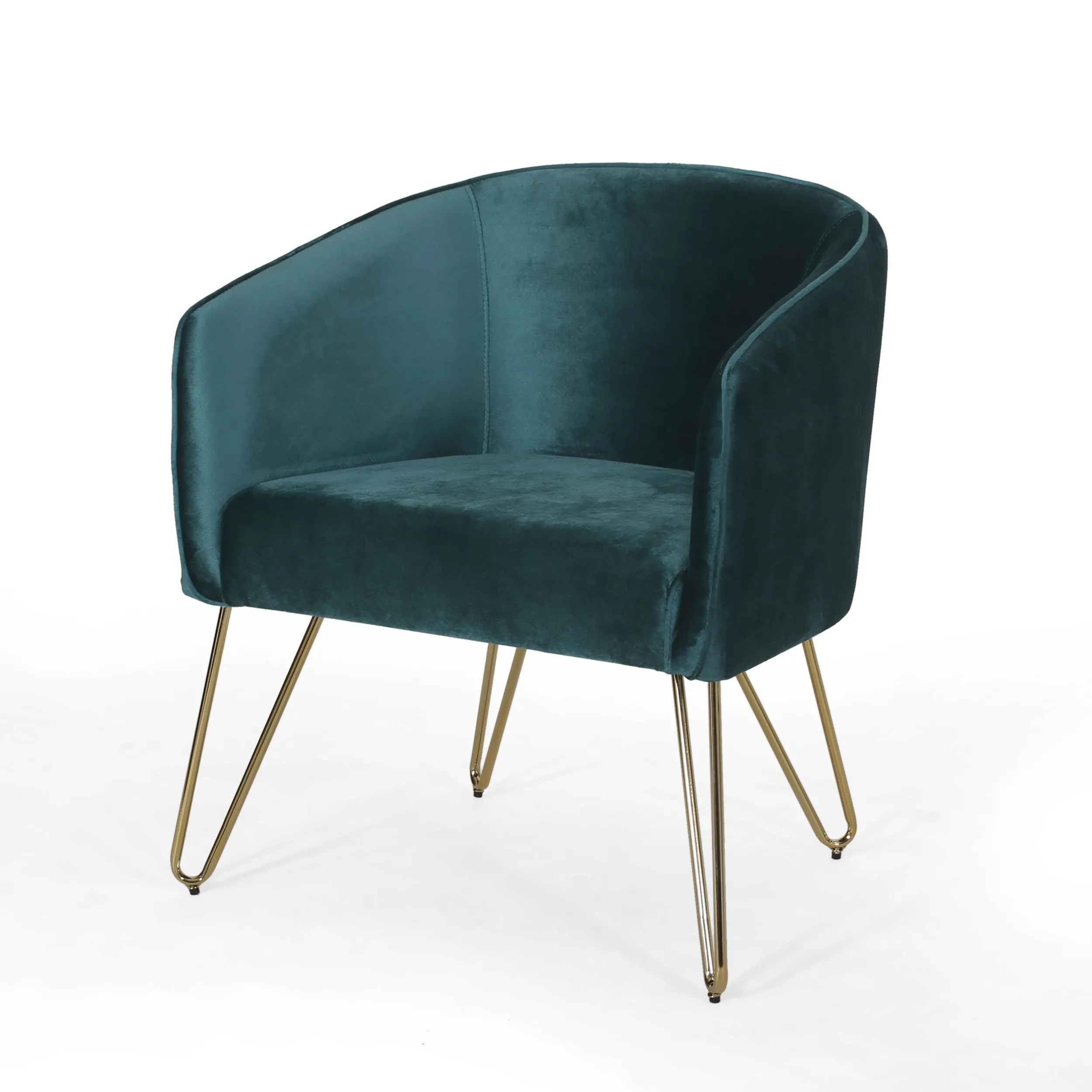 Paul Modern Glam Velvet Club Chair with Hairpin Legs
