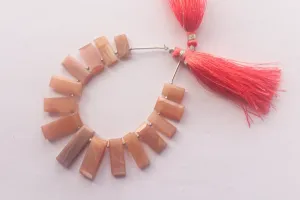 Peach Moonstone Faceted Rectangle Shape Drops BFYJ1375-2