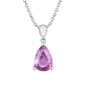 Pink Sapphire and Diamond Necklace
