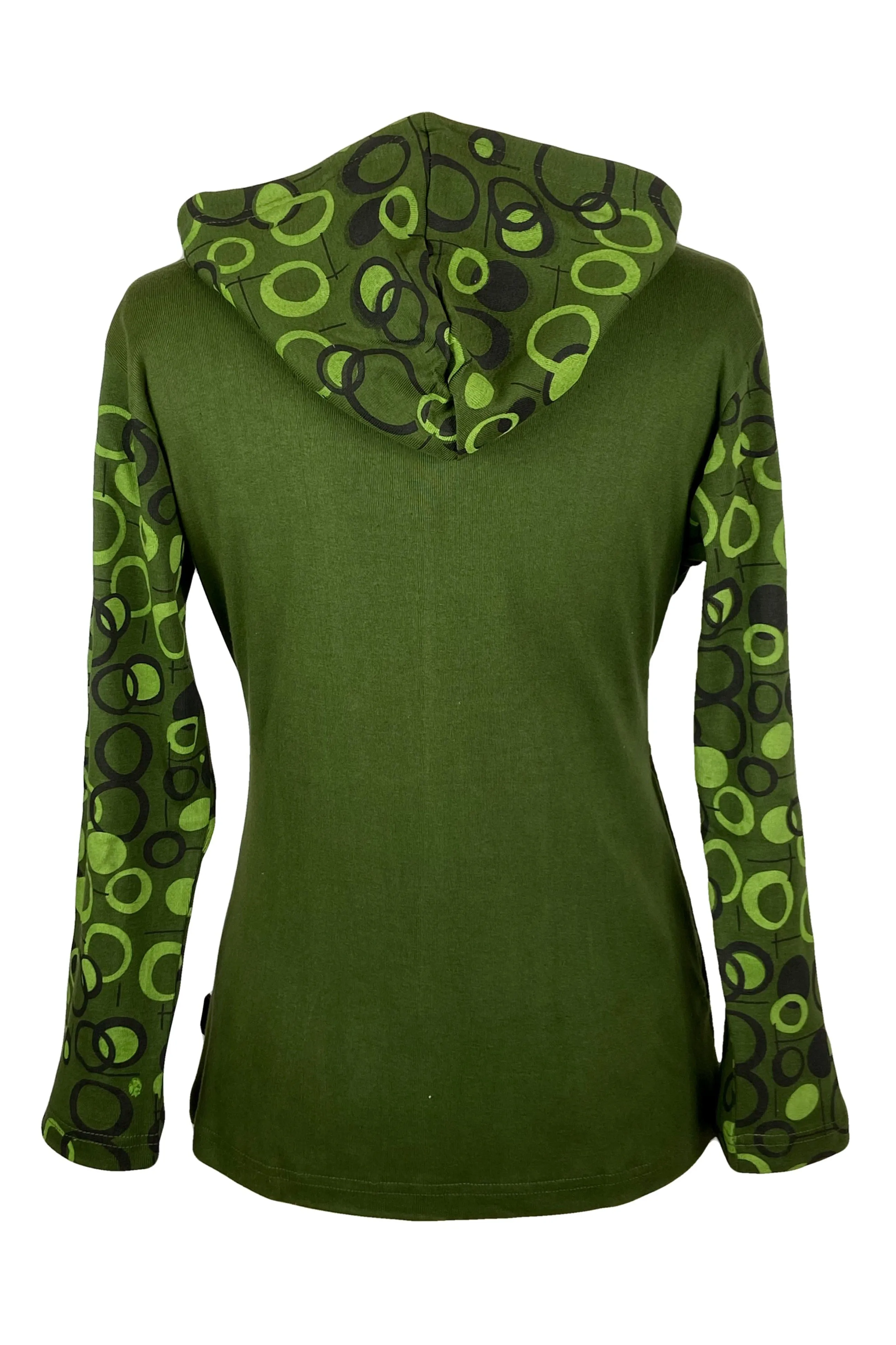 RJ 350-2 Printed Buble Artistic Bohemian Rib Hoodie Sweatshirt Jacket