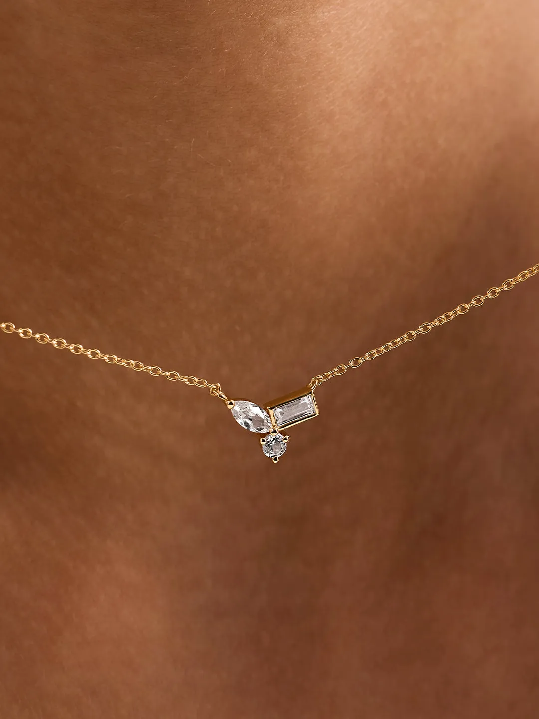 Sapphire Cluster Necklace