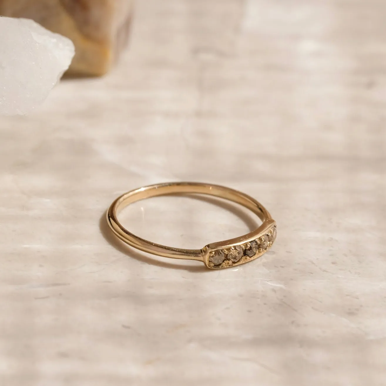 Skinny Band, Brandy Diamonds, 9kt Yellow Gold