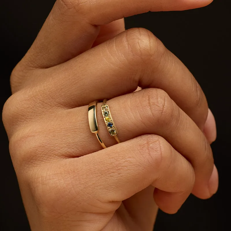 Skinny Band, Sapphire, 9kt Yellow Gold