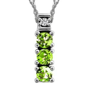 White Gold Diamond & Peridot Pendant