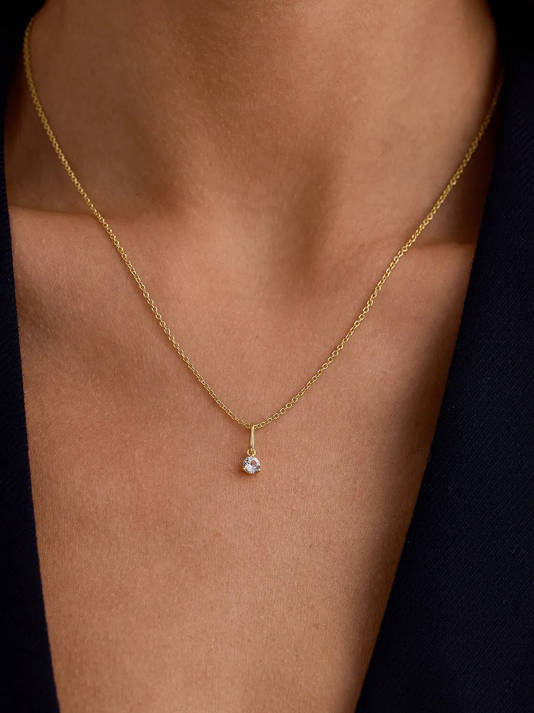 White Sapphire Necklace Charm