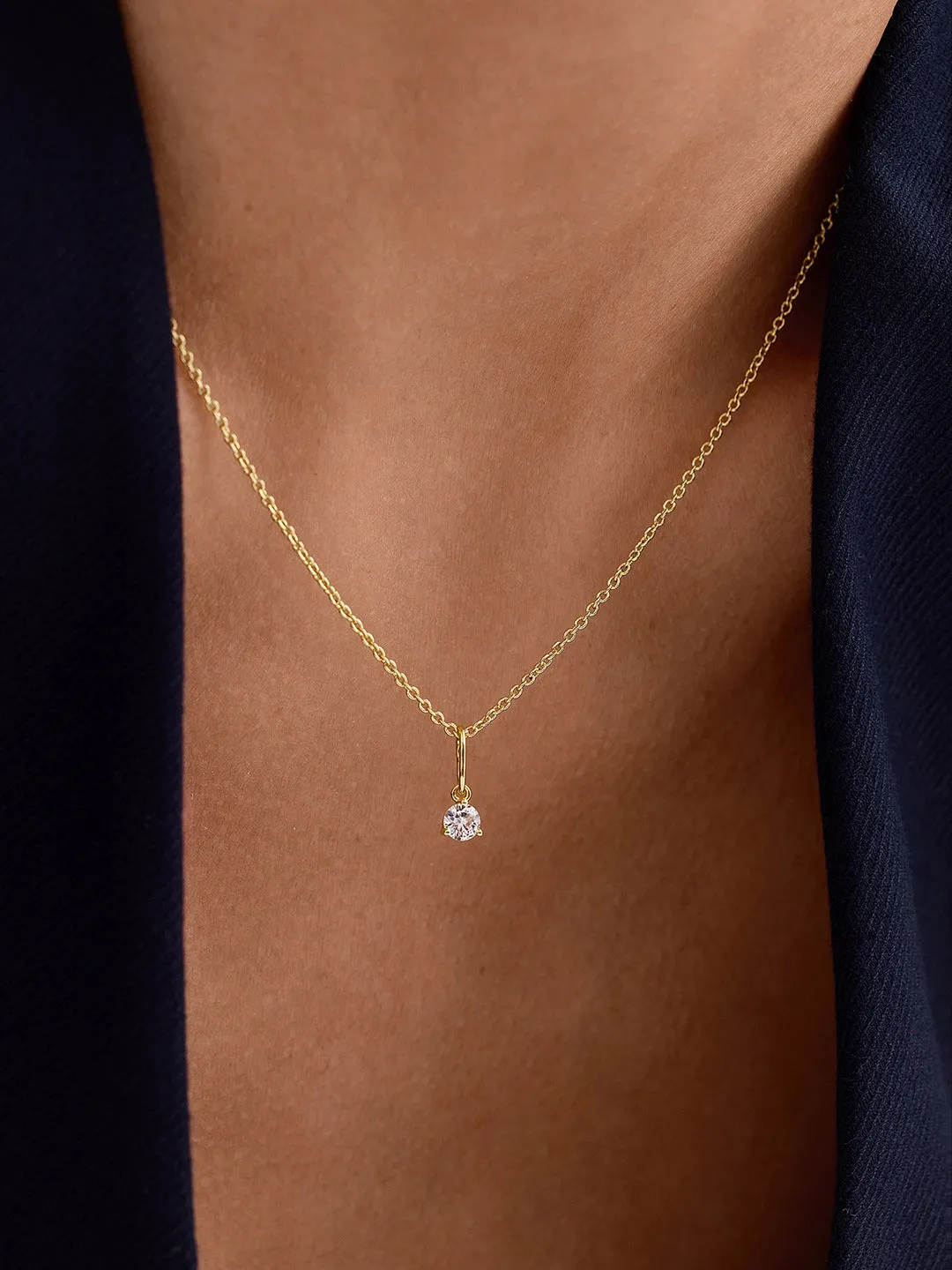 White Sapphire Necklace Charm