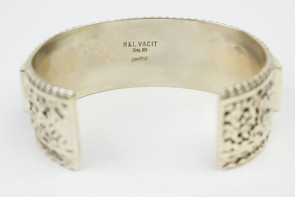 Zuni Inlay Sunface Cuff Bracelet by Rick & Lucy Vacit
